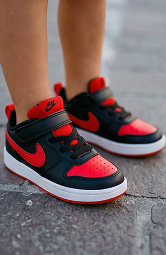 scarpe-sneakers-nere-rosse-nike-bambino